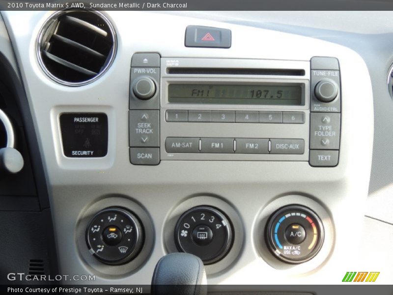 Controls of 2010 Matrix S AWD