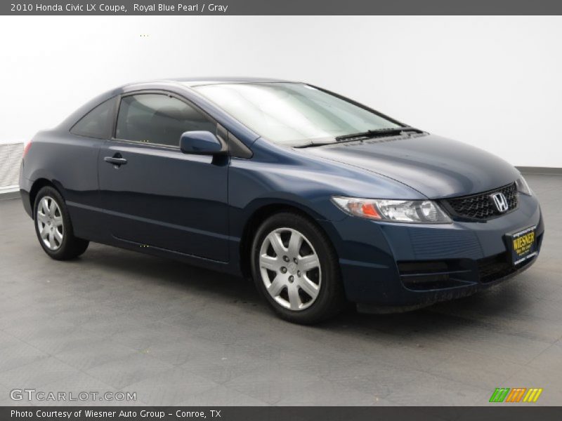 Royal Blue Pearl / Gray 2010 Honda Civic LX Coupe