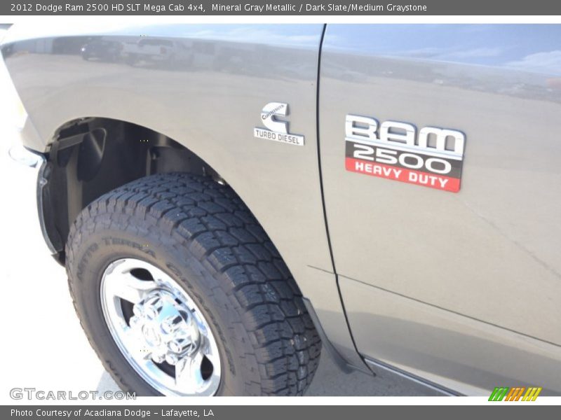 Mineral Gray Metallic / Dark Slate/Medium Graystone 2012 Dodge Ram 2500 HD SLT Mega Cab 4x4