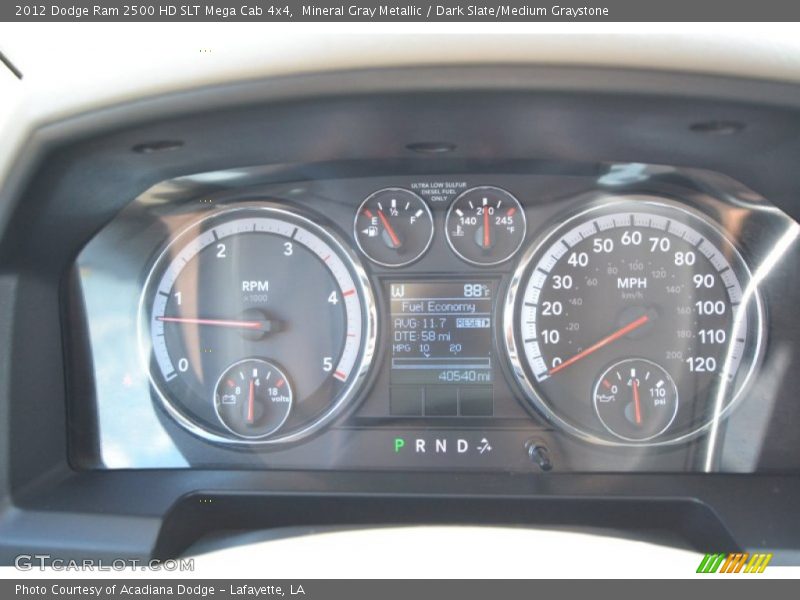 Mineral Gray Metallic / Dark Slate/Medium Graystone 2012 Dodge Ram 2500 HD SLT Mega Cab 4x4