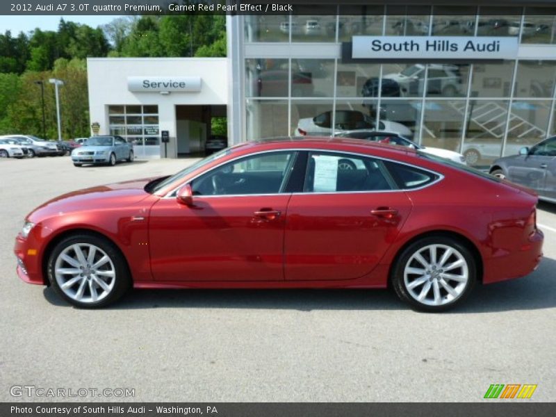 Garnet Red Pearl Effect / Black 2012 Audi A7 3.0T quattro Premium