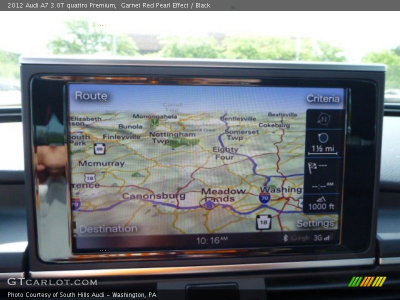 Garnet Red Pearl Effect / Black 2012 Audi A7 3.0T quattro Premium