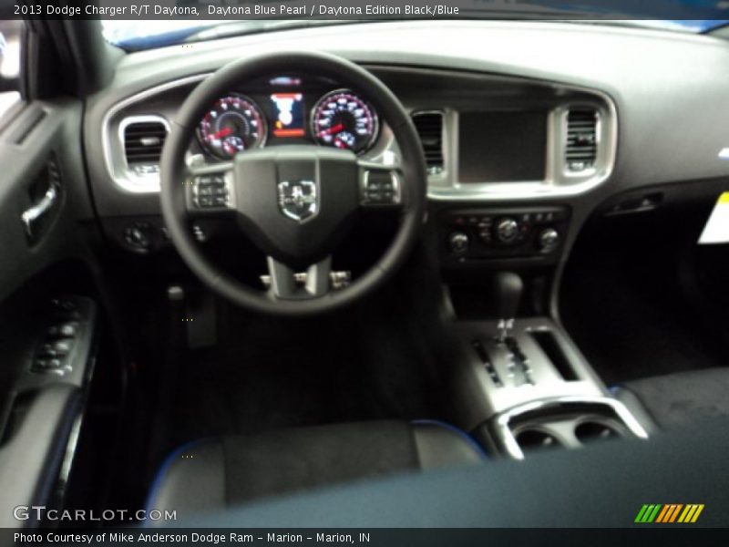 Daytona Blue Pearl / Daytona Edition Black/Blue 2013 Dodge Charger R/T Daytona