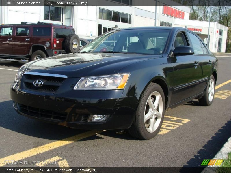Ebony Black / Gray 2007 Hyundai Sonata SE V6