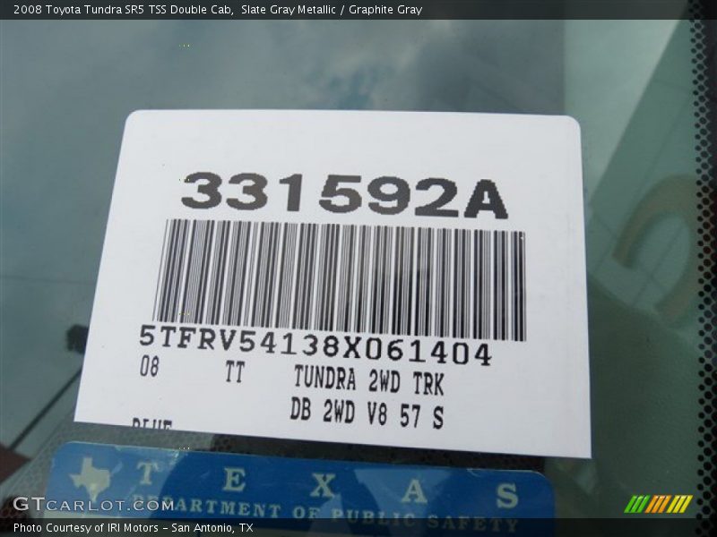Slate Gray Metallic / Graphite Gray 2008 Toyota Tundra SR5 TSS Double Cab