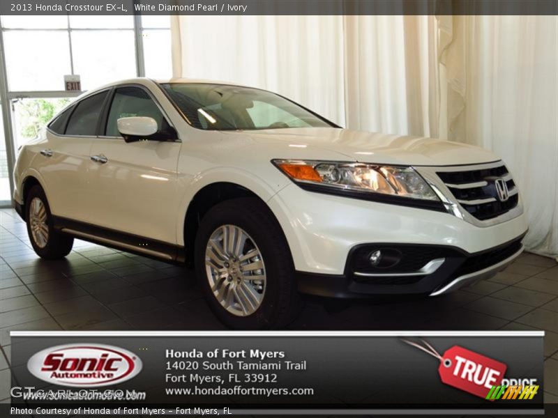 White Diamond Pearl / Ivory 2013 Honda Crosstour EX-L