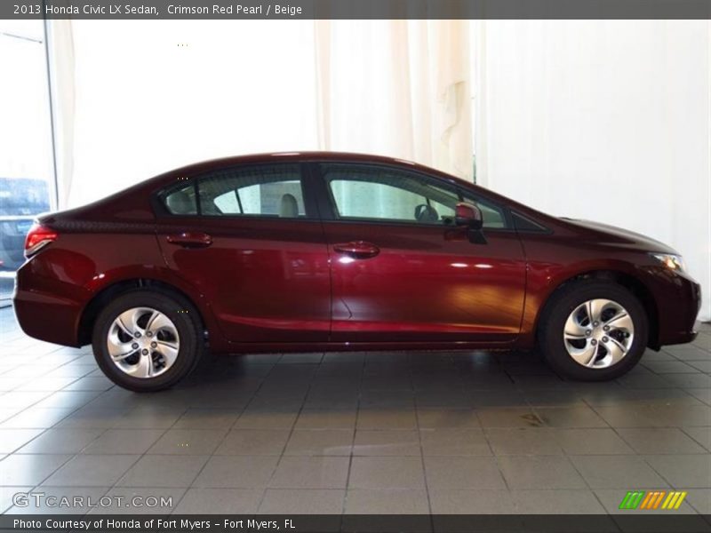 Crimson Red Pearl / Beige 2013 Honda Civic LX Sedan