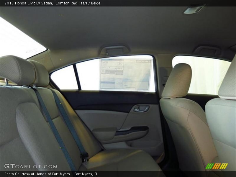 Crimson Red Pearl / Beige 2013 Honda Civic LX Sedan