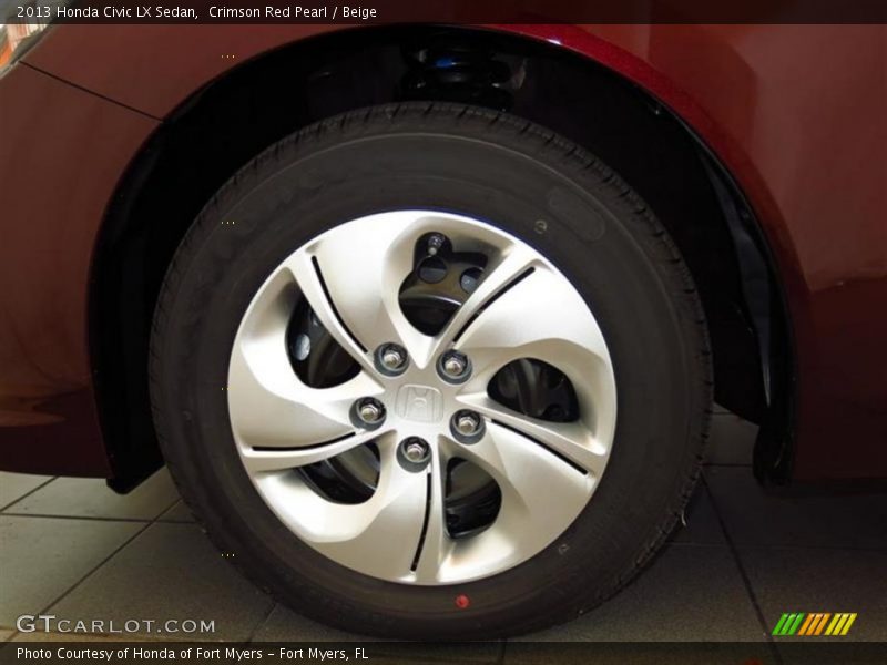 Crimson Red Pearl / Beige 2013 Honda Civic LX Sedan