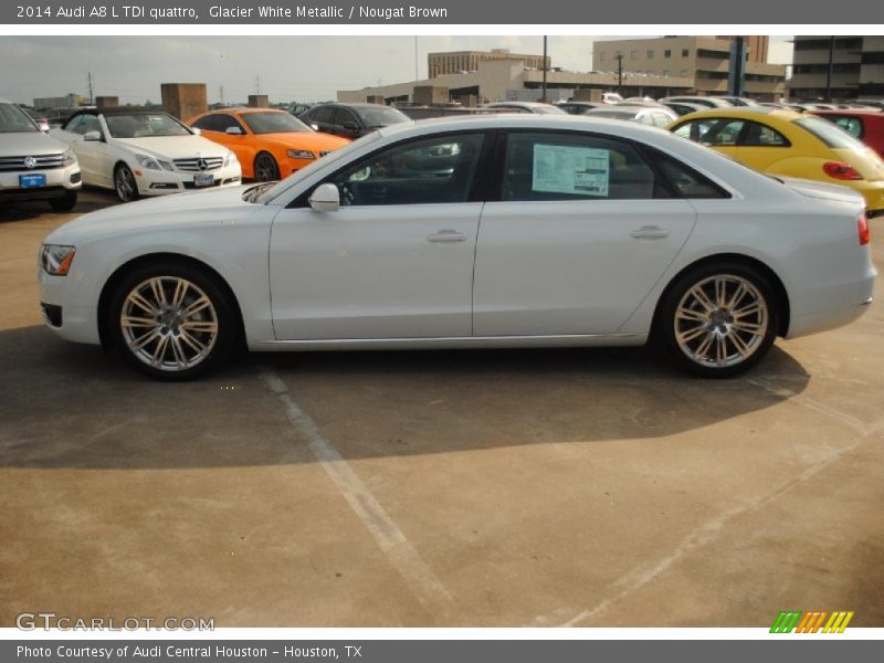 Glacier White Metallic / Nougat Brown 2014 Audi A8 L TDI quattro