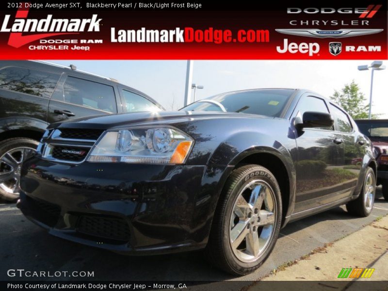 Blackberry Pearl / Black/Light Frost Beige 2012 Dodge Avenger SXT