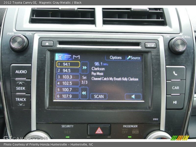 Magnetic Gray Metallic / Black 2012 Toyota Camry SE