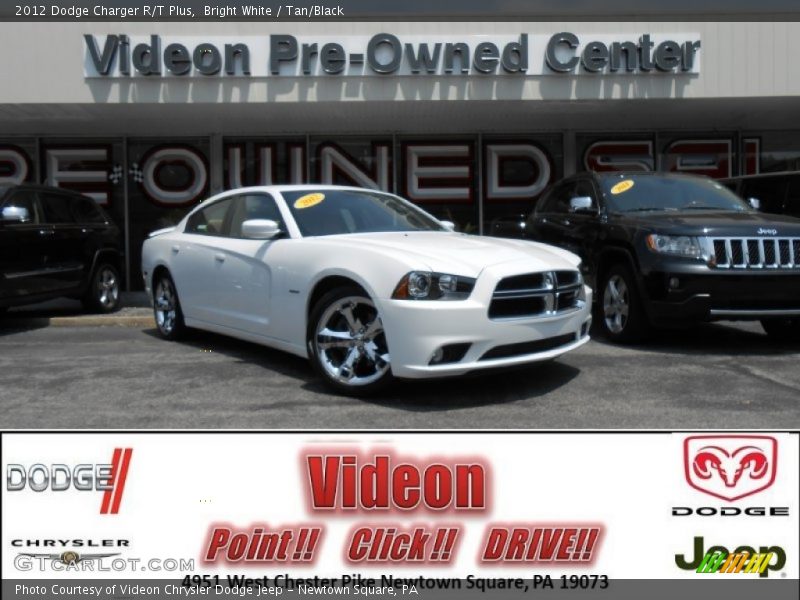Bright White / Tan/Black 2012 Dodge Charger R/T Plus