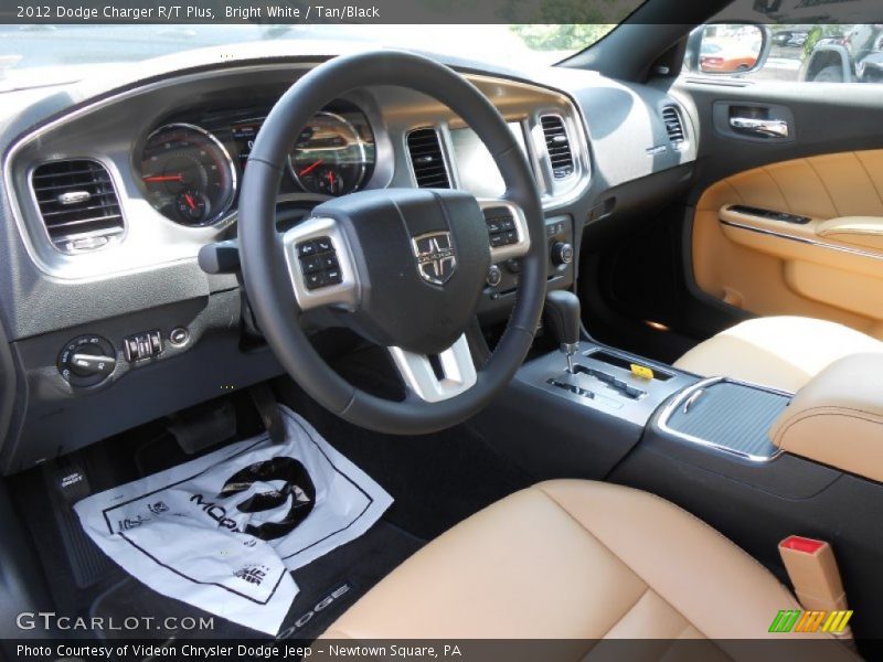 Bright White / Tan/Black 2012 Dodge Charger R/T Plus