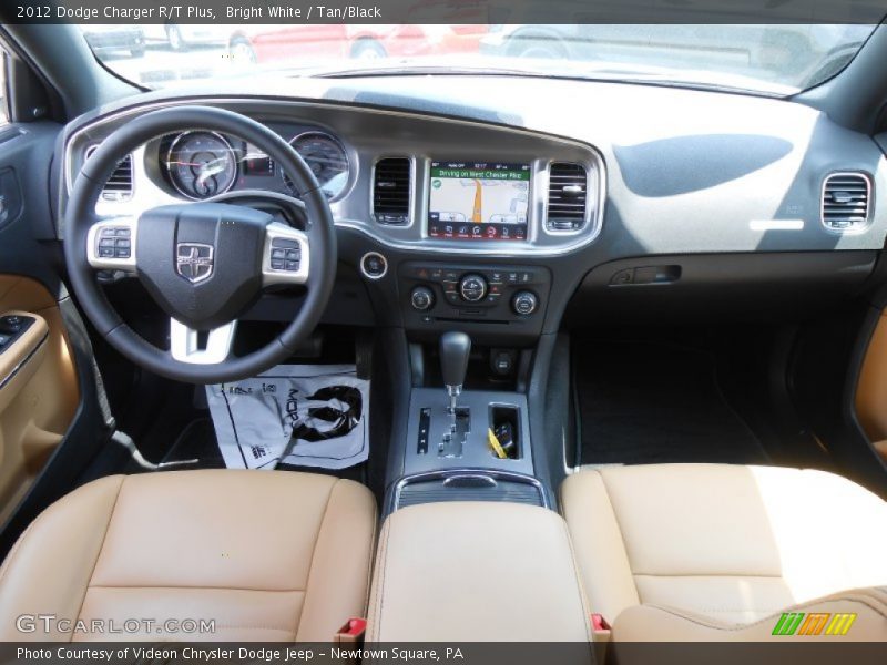 Bright White / Tan/Black 2012 Dodge Charger R/T Plus