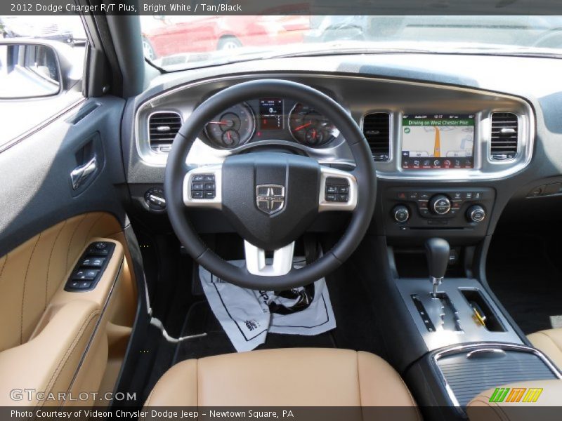 Bright White / Tan/Black 2012 Dodge Charger R/T Plus