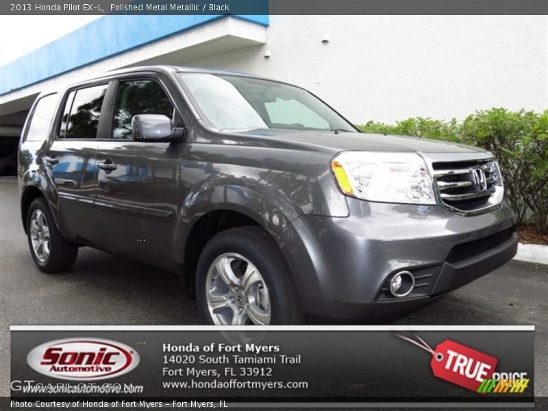 Polished Metal Metallic / Black 2013 Honda Pilot EX-L