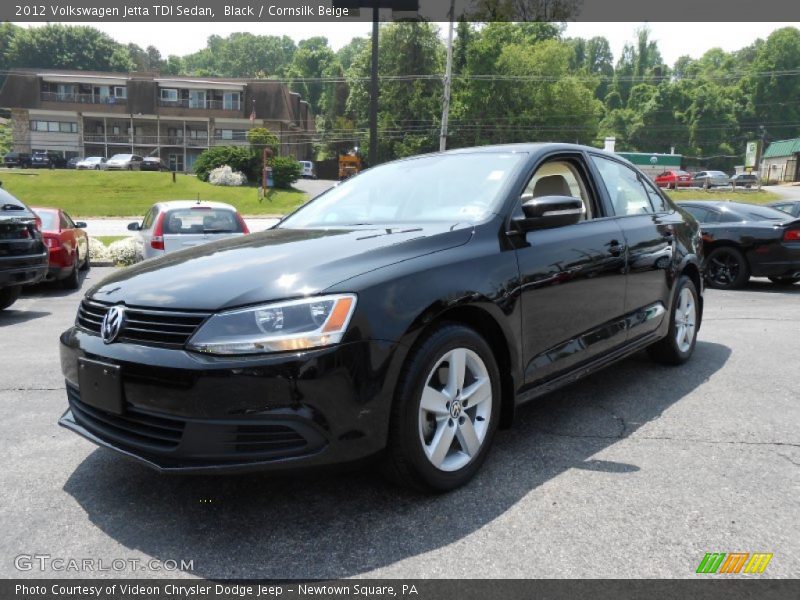 Black / Cornsilk Beige 2012 Volkswagen Jetta TDI Sedan