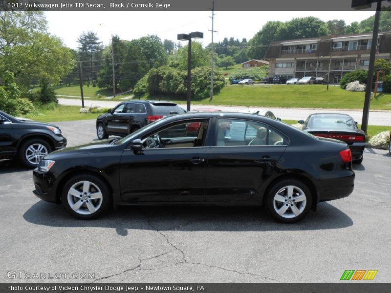 Black / Cornsilk Beige 2012 Volkswagen Jetta TDI Sedan