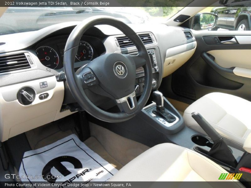 Black / Cornsilk Beige 2012 Volkswagen Jetta TDI Sedan