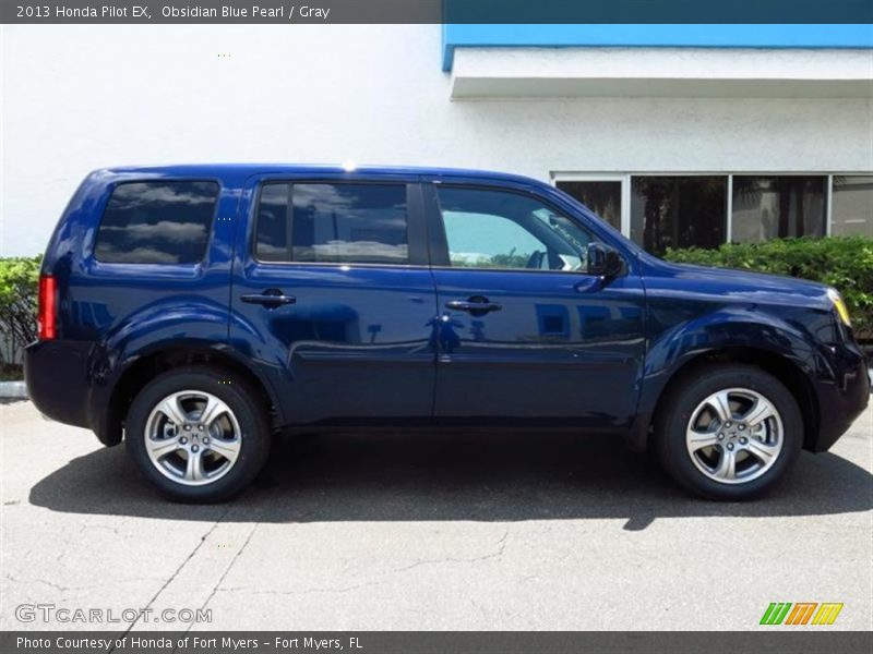 Obsidian Blue Pearl / Gray 2013 Honda Pilot EX