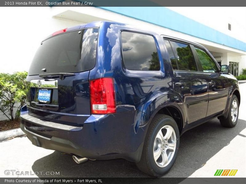Obsidian Blue Pearl / Gray 2013 Honda Pilot EX