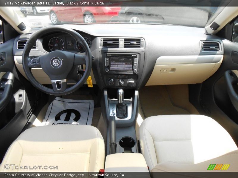 Black / Cornsilk Beige 2012 Volkswagen Jetta TDI Sedan
