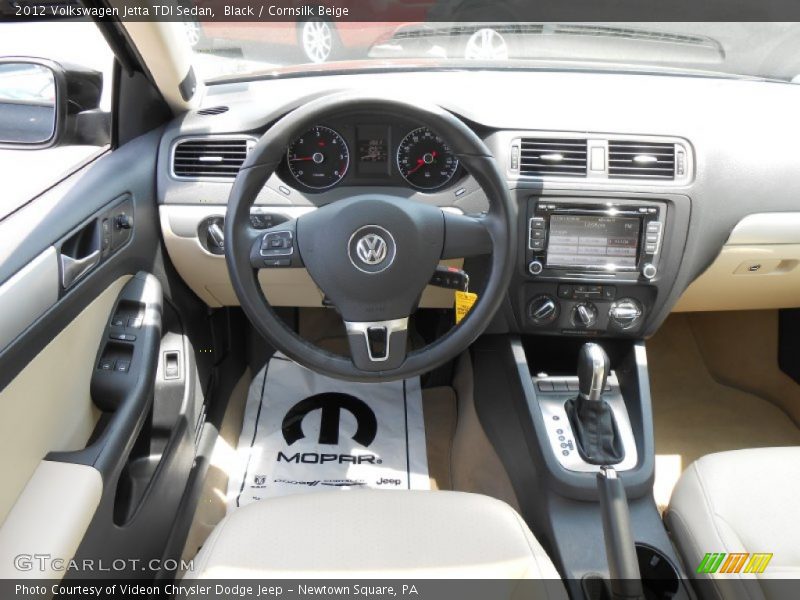 Black / Cornsilk Beige 2012 Volkswagen Jetta TDI Sedan