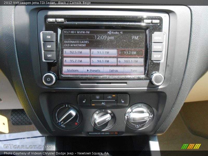 Black / Cornsilk Beige 2012 Volkswagen Jetta TDI Sedan