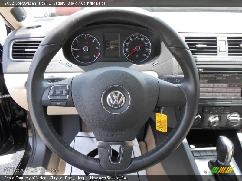 Black / Cornsilk Beige 2012 Volkswagen Jetta TDI Sedan