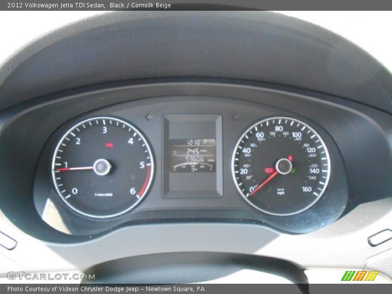Black / Cornsilk Beige 2012 Volkswagen Jetta TDI Sedan