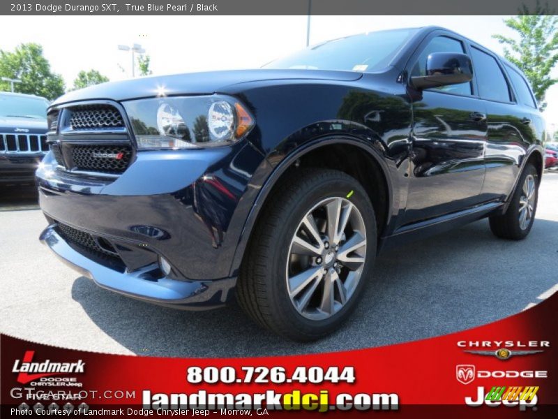 True Blue Pearl / Black 2013 Dodge Durango SXT