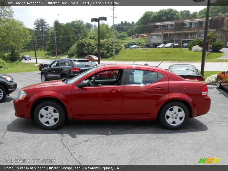 Inferno Red Crystal Pearl / Dark Slate Gray 2009 Dodge Avenger SE