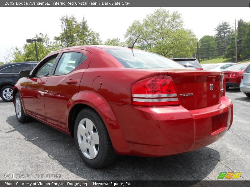 Inferno Red Crystal Pearl / Dark Slate Gray 2009 Dodge Avenger SE