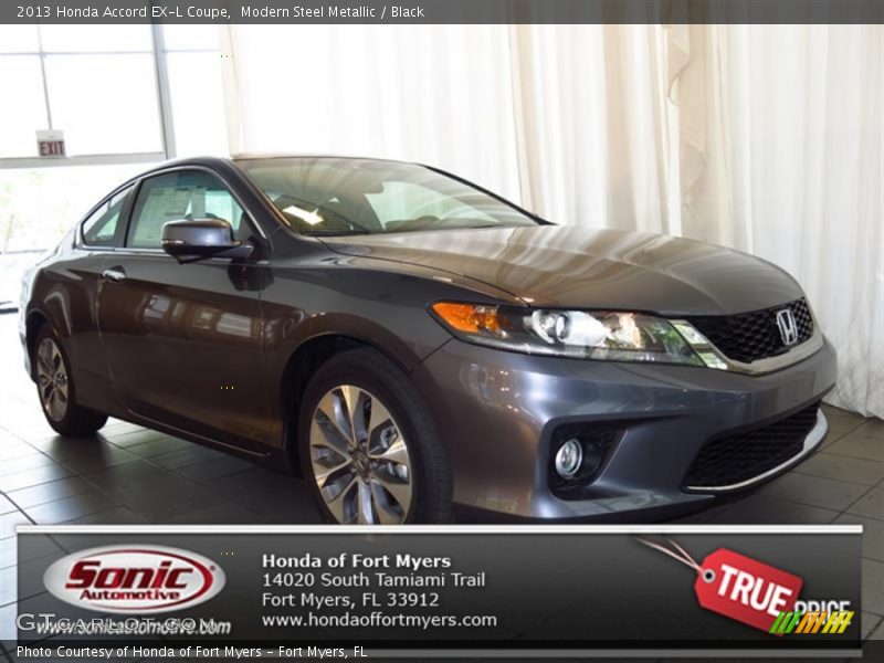 Modern Steel Metallic / Black 2013 Honda Accord EX-L Coupe