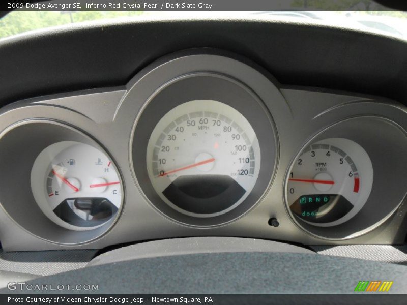 Inferno Red Crystal Pearl / Dark Slate Gray 2009 Dodge Avenger SE