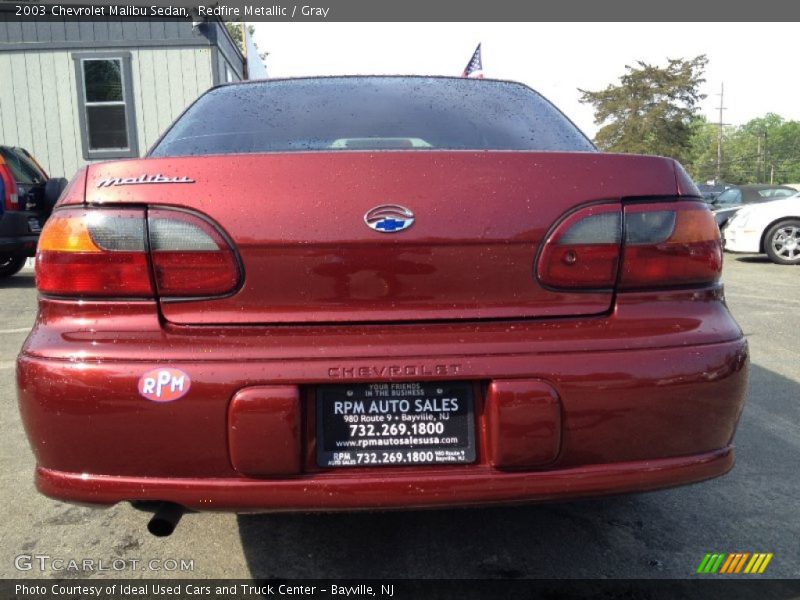 Redfire Metallic / Gray 2003 Chevrolet Malibu Sedan