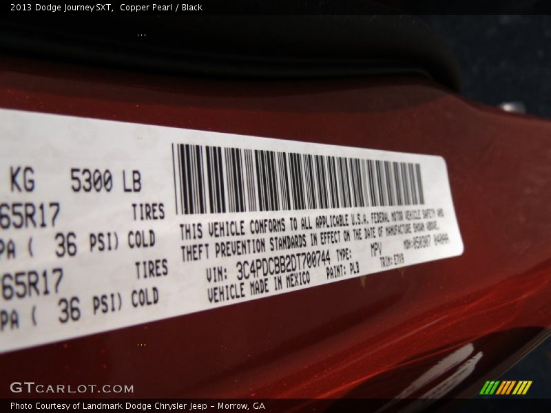 Copper Pearl / Black 2013 Dodge Journey SXT