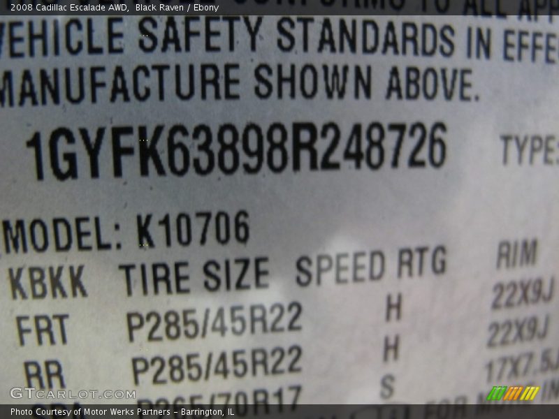 Black Raven / Ebony 2008 Cadillac Escalade AWD