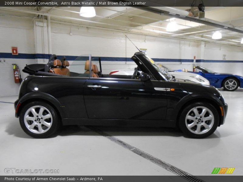 Astro Black Metallic / Malt Brown English Leather 2008 Mini Cooper Convertible