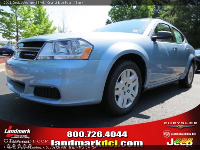 Crystal Blue Pearl / Black 2013 Dodge Avenger SE V6