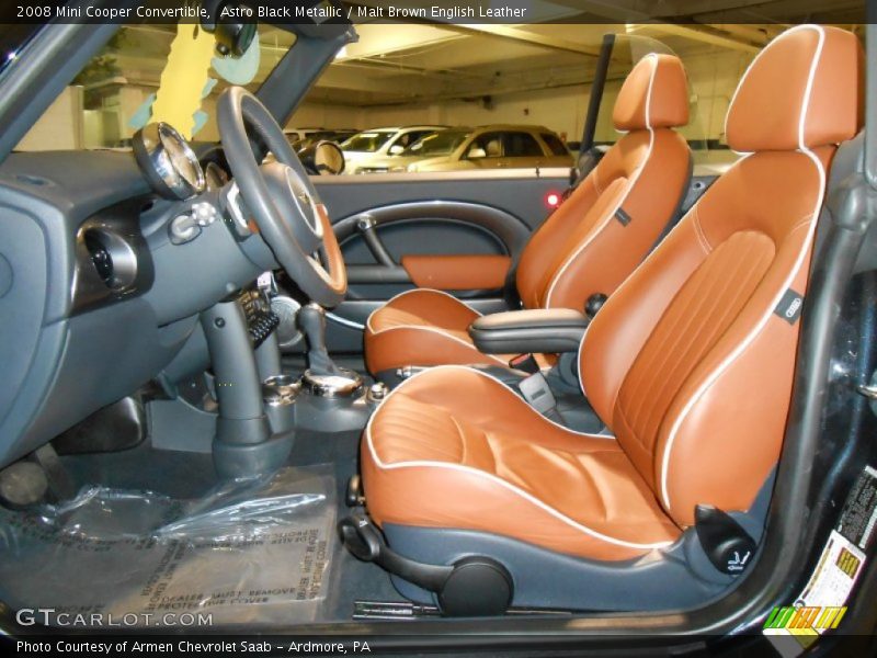 Astro Black Metallic / Malt Brown English Leather 2008 Mini Cooper Convertible