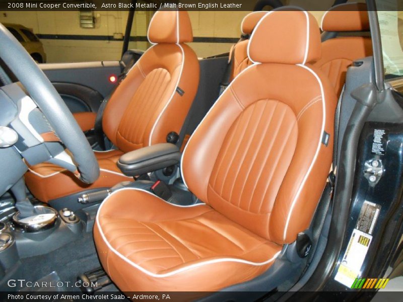 Astro Black Metallic / Malt Brown English Leather 2008 Mini Cooper Convertible