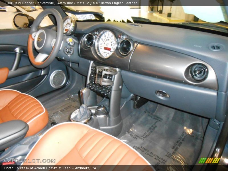 Astro Black Metallic / Malt Brown English Leather 2008 Mini Cooper Convertible