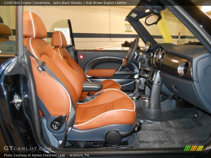 Astro Black Metallic / Malt Brown English Leather 2008 Mini Cooper Convertible