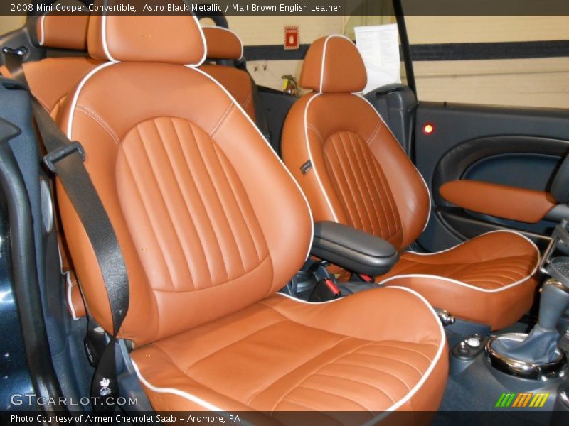 Astro Black Metallic / Malt Brown English Leather 2008 Mini Cooper Convertible