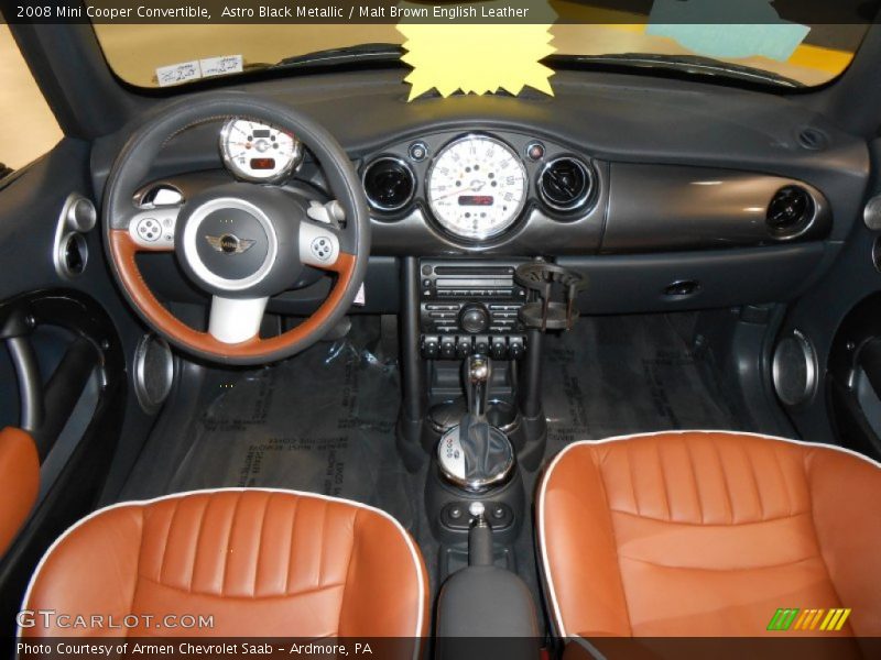 Astro Black Metallic / Malt Brown English Leather 2008 Mini Cooper Convertible