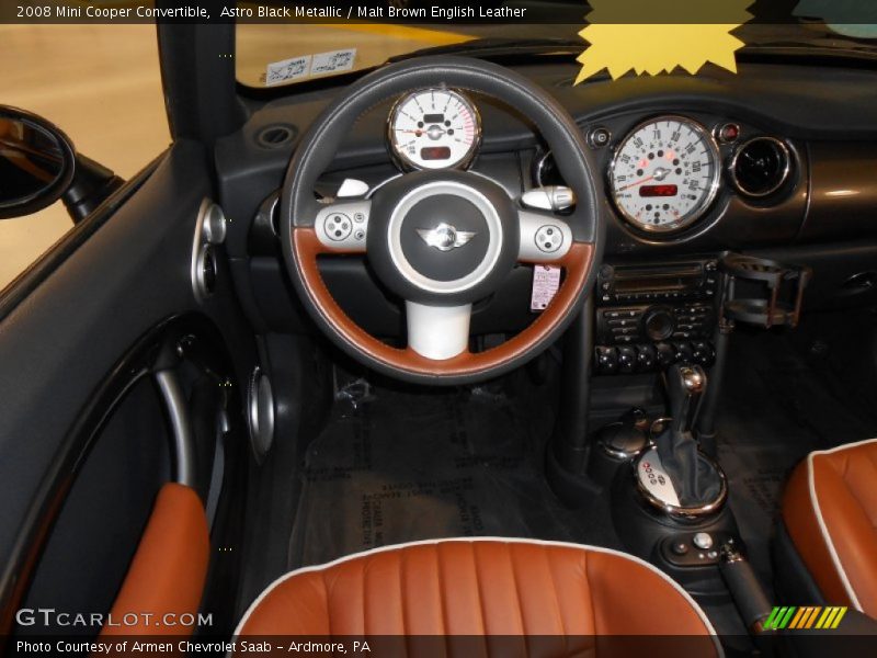 Astro Black Metallic / Malt Brown English Leather 2008 Mini Cooper Convertible