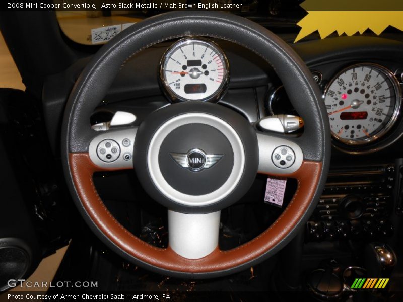 Astro Black Metallic / Malt Brown English Leather 2008 Mini Cooper Convertible