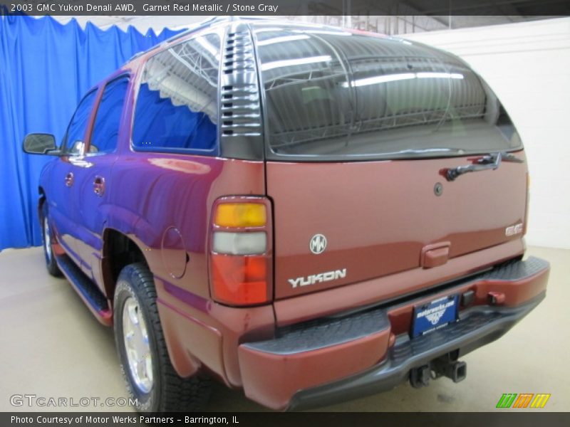 Garnet Red Metallic / Stone Gray 2003 GMC Yukon Denali AWD